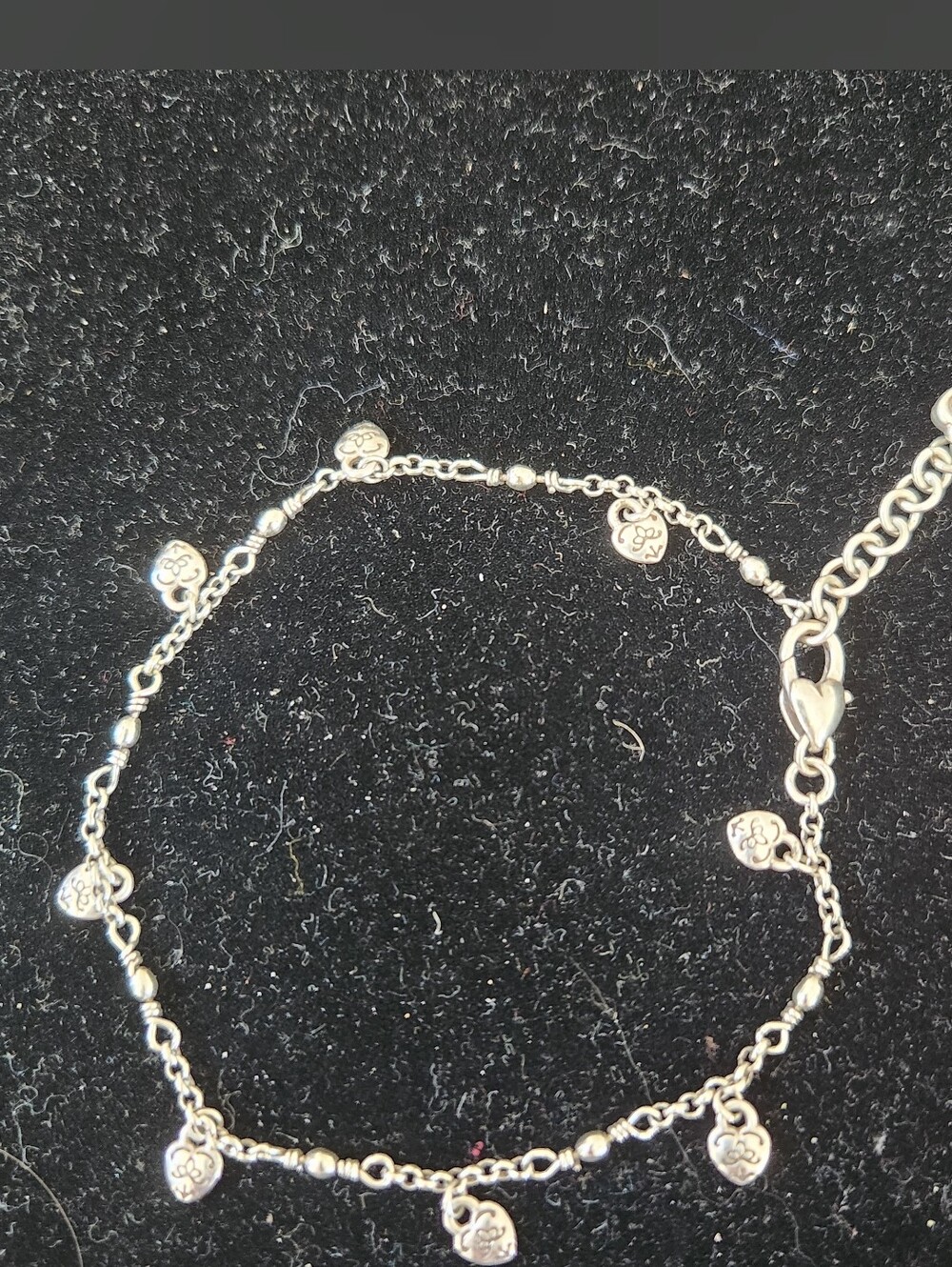 Brighton Silver Dangling Hearts Anklet